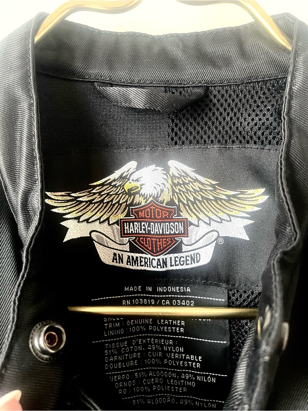 Harley-Davidson Women’s Moto Jacket M Black Leather Trim Racing Stripe Zip - Picture 5 of 13